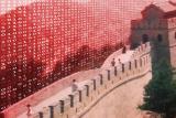 The Great Wall of China overlaid with binary code.