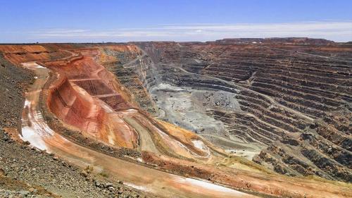 An open-pit mine.