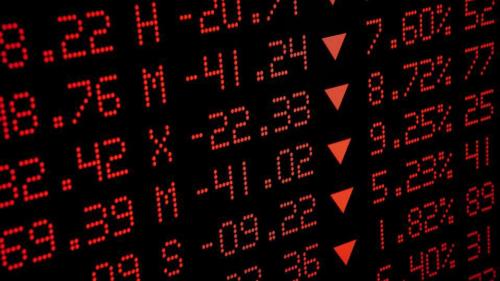 Declining stock prices.